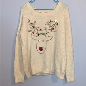 Christmas Sweater with sequin rain deer